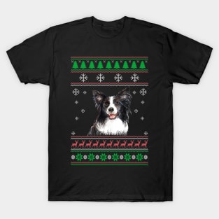 Cute Border Collie Dog Lover Ugly Christmas Sweater For Women And Men Funny Gifts T-Shirt